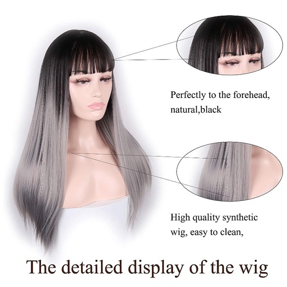 ?Ula Black & GREY Cosplay OMBRÉ BANG  Wig?*NWT* main image 8